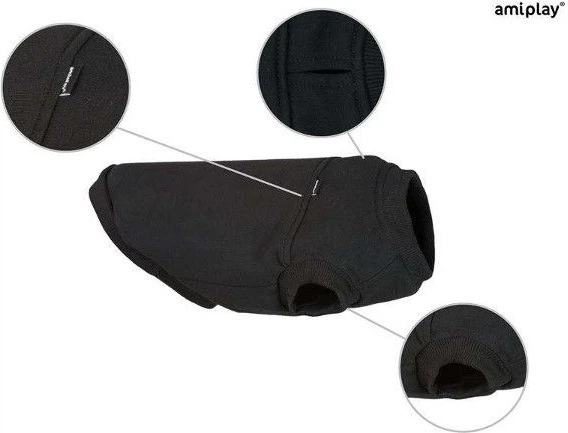 Світшот для собак Amiplay Denver 40 см Чорний (5907563240483) - зображення 2