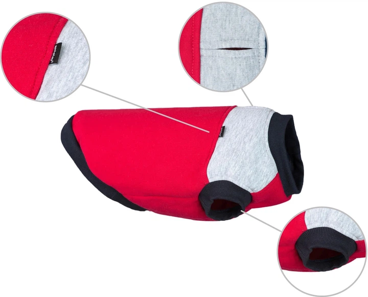 Bluza dla psów Amiplay Denver 30 cm Czerwono-szara (5907563240421) - obraz 2