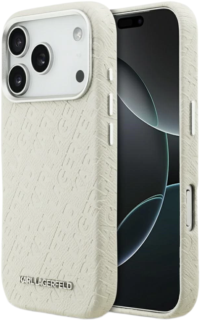 Панель Karl Lagerfeld FW Stamped Karl MagSafe для Apple iPhone 17 Pro Max Beige (KLHMP17XPGKLFOFE) - зображення 1