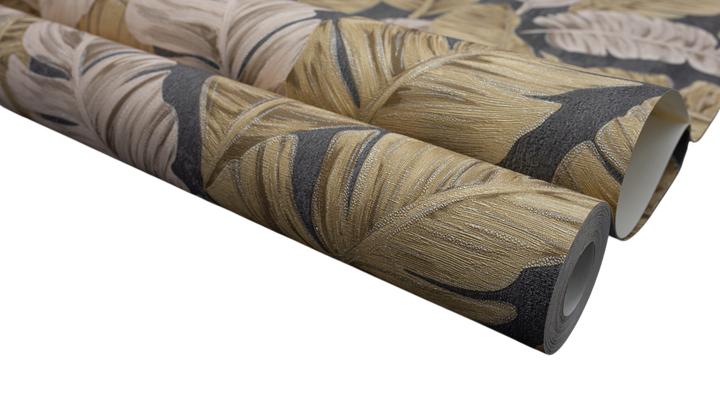 Tapeta winylowa na podkładzie flizelinowym Sintra Sumatra 1.06 x 10.05 m Grafitowa z ciemnym brązem (4824001689684) - obraz 3