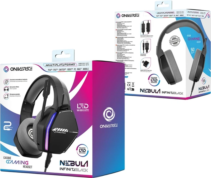 Навушники Oniverse Gaming Headset Nebula Infinite Black (3701417802535) - зображення 6