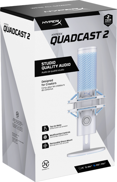 Микрофон HyperX QuadCast 2 White (AN1D9AA) – фото, отзывы