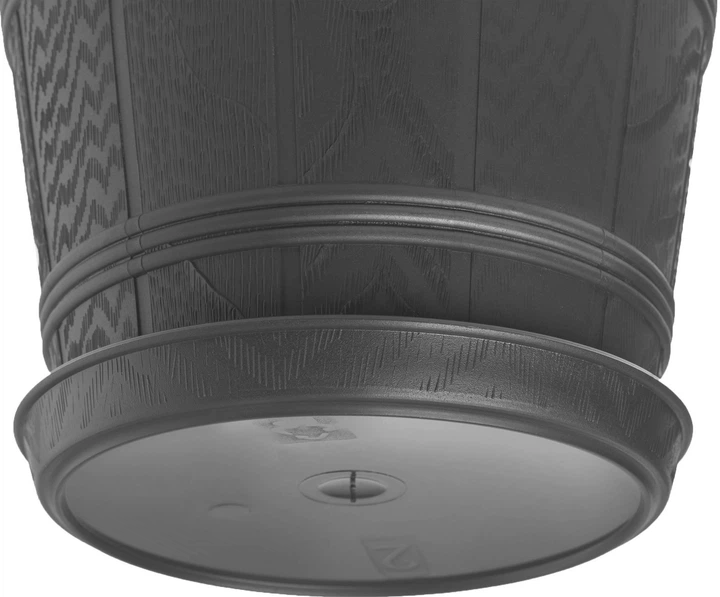 Doniczka drewnopodobna z podstawką Kadax Pula 38 cm Grafitowa (K3052) - obraz 2