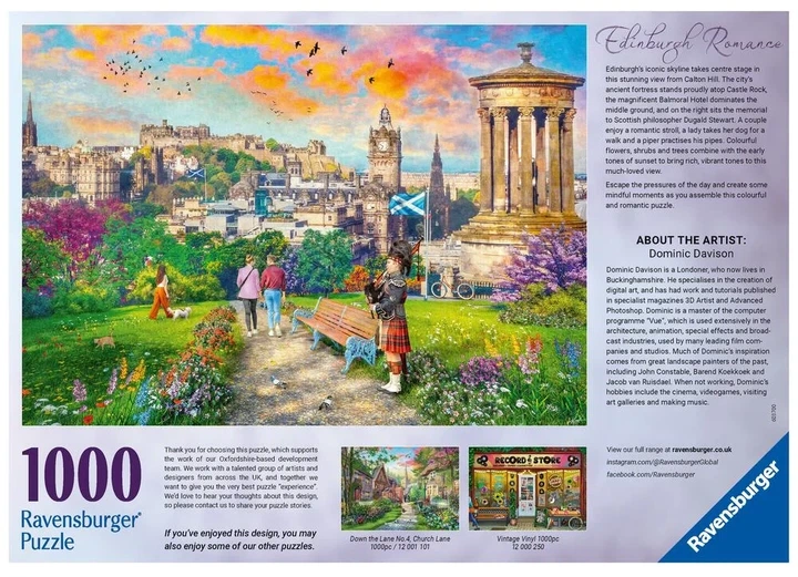 Пазл Ravensburger Edinburgh Romance 1000 елементів 12000248 (4005555002482) - зображення 4