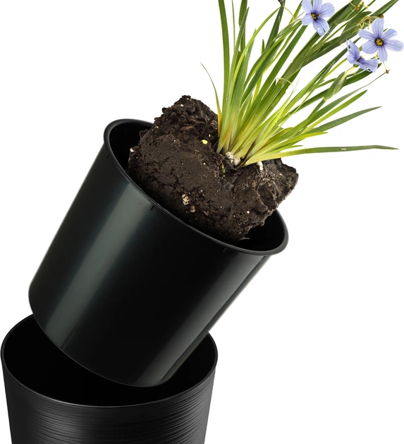 Квіткові горщики зі вставкою Kadax Lilia 19 см + 25 см + 30 см Чорні - зображення 6