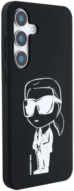 Etui Karl Lagerfeld Silicone Graffiti Ikonik Printed Logo MagSafe do Samsung Galaxy S25 Black (3666339449858) - obraz 4