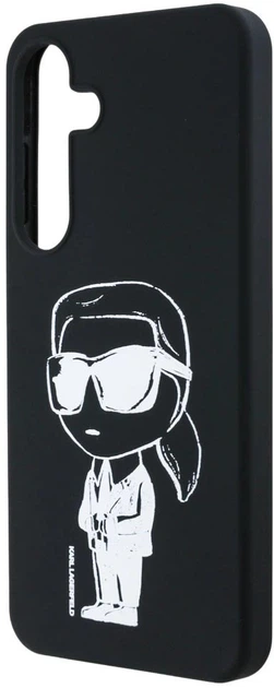 Etui Karl Lagerfeld Silicone Graffiti Ikonik Printed Logo MagSafe do Samsung Galaxy S25 Black (3666339449858) - obraz 5