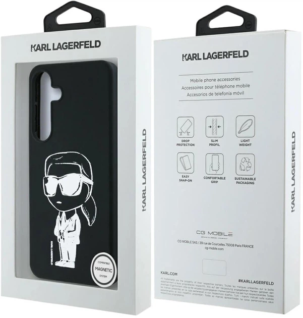 Etui Karl Lagerfeld Silicone Graffiti Ikonik Printed Logo MagSafe do Samsung Galaxy S25 Black (3666339449858) - obraz 8