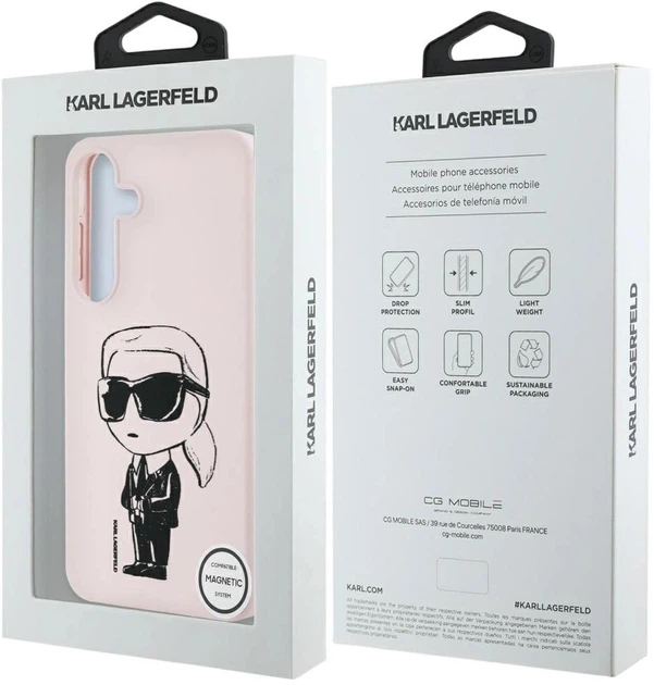 Etui Karl Lagerfeld Silicone Graffiti Ikonik Printed Logo MagSafe do Samsung Galaxy S25 Pink (3666339449872) - obraz 8