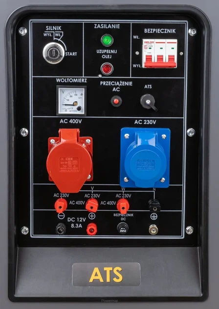 Дизельный генератор Powermat PM-AGR-18000MD 16 кВт промышленный четырехтактный двигатель с воздушным охлаждением AVR вольтометр на колесах - изображение 4
