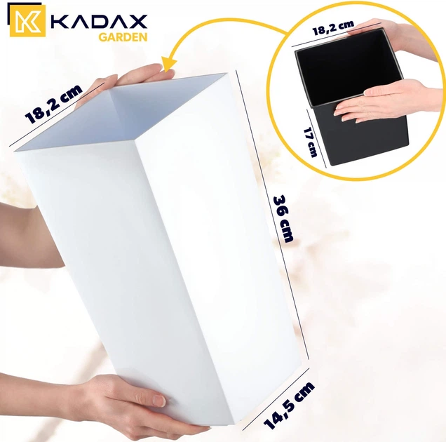Donica na kwiaty z wkładem Kadax Masiera 19 cm Biała (K4226) - obraz 4