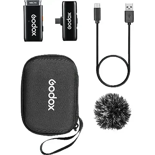 Беспроводной микрофон Godox WES2 Kit1 USB-C с интеллектуальным шумоподавлением для блоггера и TikTok - изображение 5