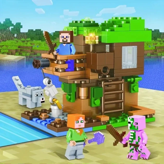 Конструктор Minecraft SJ81004 Будинок на дереві 178 деталей Майнкрафт MineWorld My World - Фото 1 Конструктор Minecraft SJ81004 Будинок на дереві 178 деталей Майнкрафт MineWorld My World - зображення 1