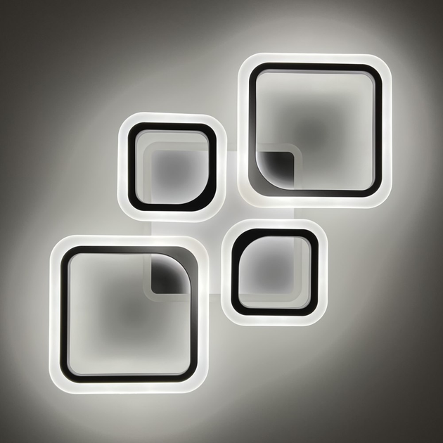 Керована світлодіодна LED люстра OVAL RGB 90W 5S Luminaria біла з пультом 725×423×75мм WHITE 220V IP20 - зображення 3
