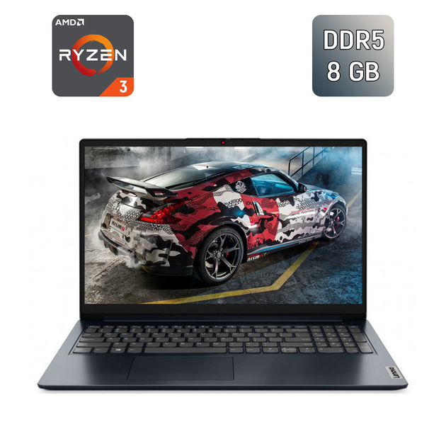 Ультрабук Lenovo IdeaPad 1 15AMN7 / 15.6" (1920x1080) IPS / AMD Ryzen 3 7320U (4 (8) ядра по 2.4 - 4.1 GHz) / 8 GB DDR5 / 256 GB SSD / AMD Radeon 610M / WebCam / HDMI б/у - Фото 1 Ультрабук Lenovo IdeaPad 1 15AMN7 / 15.6" (1920x1080) IPS / AMD Ryzen 3 7320U (4 (8) ядра по 2.4 - 4.1 GHz) / 8 GB DDR5 / 256 GB SSD / AMD Radeon 610M / WebCam / HDMI б/у - изображение 1