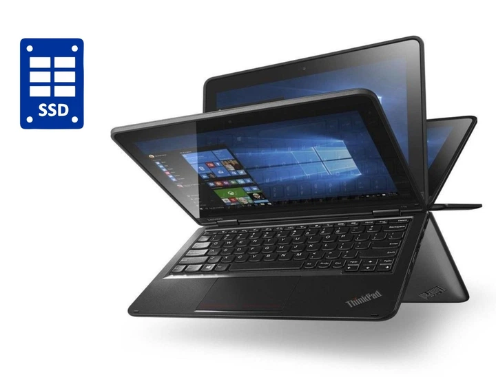 Нетбук-трансформер Lenovo ThinkPad Yoga 11e / 11.6" (1366x768) TN Touch / Intel Celeron N2920 (4 ядра по 1.86 - 2.0 GHz) / 4 GB DDR3 / 192 GB SSD / Intel HD Graphics / WebCam / Win 10 Pro б/у - Фото 1 Нетбук-трансформер Lenovo ThinkPad Yoga 11e / 11.6" (1366x768) TN Touch / Intel Celeron N2920 (4 ядра по 1.86 - 2.0 GHz) / 4 GB DDR3 / 192 GB SSD / Intel HD Graphics / WebCam / Win 10 Pro б/у - изображение 1