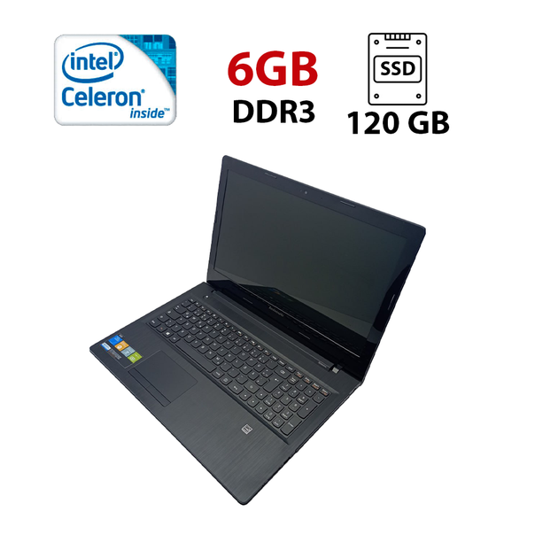 Ноутбук Lenovo G50-30 / 15.6" (1366x768) TN / Intel Celeron N2830 (2 ядра по 2.16 - 2.41 GHz) / 6 GB DDR3 / 120 GB SSD / Intel HD Graphics / WebCam б/в - Фото 1 Ноутбук Lenovo G50-30 / 15.6" (1366x768) TN / Intel Celeron N2830 (2 ядра по 2.16 - 2.41 GHz) / 6 GB DDR3 / 120 GB SSD / Intel HD Graphics / WebCam б/в - зображення 1