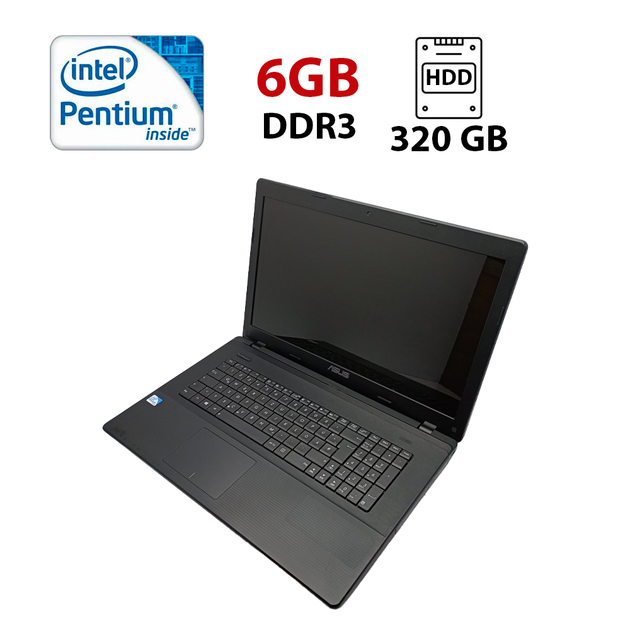 Ноутбук Asus X75 / 17.3" (1600x900) TN / Intel Pentium B970 (2 ядра по 2.3 GHz) / 6 GB DDR3 / 320 GB HDD / Intel HD Graphics / WebCam б/у - Фото 1 Ноутбук Asus X75 / 17.3" (1600x900) TN / Intel Pentium B970 (2 ядра по 2.3 GHz) / 6 GB DDR3 / 320 GB HDD / Intel HD Graphics / WebCam б/у - изображение 1
