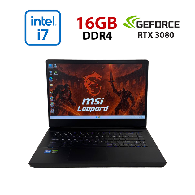 Ігровий ноутбук MSI GP66 Leopard 11UH / 15,6" (1920x1080) IPS / Intel Core i7-11800H (8 (16) ядер по 1,9 - 4,6 ГГц) / 16 ГБ DDR4 / 512 ГБ SSD / nVidia GeForce RTX 3080, 8 ГБ GDDR6, 256-біт / Веб-камера б/в - Фото 1 Ігровий ноутбук MSI GP66 Leopard 11UH / 15,6" (1920x1080) IPS / Intel Core i7-11800H (8 (16) ядер по 1,9 - 4,6 ГГц) / 16 ГБ DDR4 / 512 ГБ SSD / nVidia GeForce RTX 3080, 8 ГБ GDDR6, 256-біт / Веб-камера б/в - зображення 1