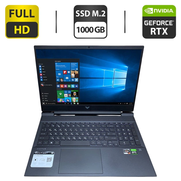 Ігровий ноутбук Б-клас HP Victus 16-E1123NW / 16.1" (1920x1080) IPS / AMD Ryzen 7 6800H (8 (16) ядер по 3.2 - 4.7 GHz) / 16 GB DDR4 / 1000 GB SSD M.2 / nVidia GeForce RTX 3050 Ti, 4 GB GDDR6, 128-bit / WebCam б/в - Фото 1 Ігровий ноутбук Б-клас HP Victus 16-E1123NW / 16.1" (1920x1080) IPS / AMD Ryzen 7 6800H (8 (16) ядер по 3.2 - 4.7 GHz) / 16 GB DDR4 / 1000 GB SSD M.2 / nVidia GeForce RTX 3050 Ti, 4 GB GDDR6, 128-bit / WebCam б/в - зображення 1