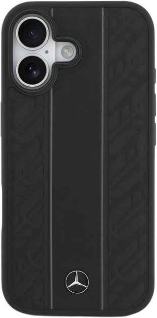 Панель Mercedes Leather Laurel Leaves Stripes MagSafe для Apple iPhone 17 Black (MEHMP17S25RLDLKH) - зображення 3