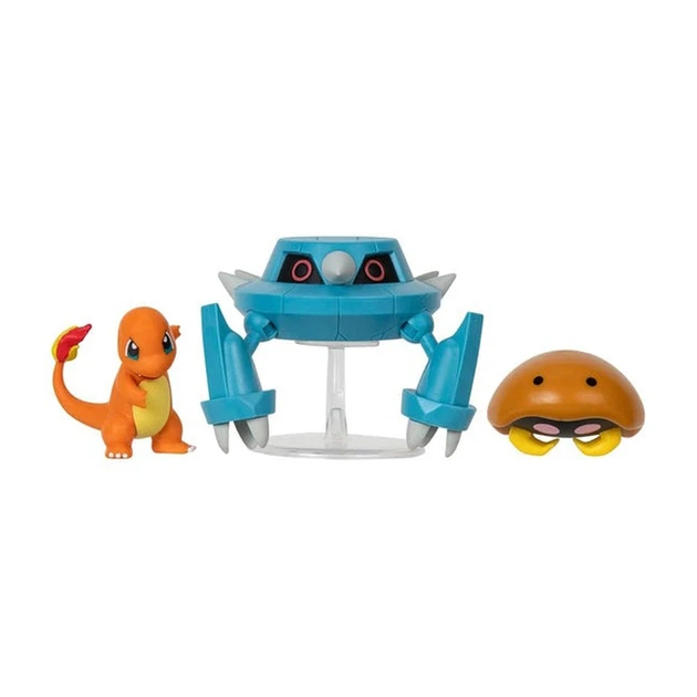 Набір ігрових фігурок POKEMON W17 - КАБУТО, ЧАРМАНДЕР, МЕТАНГ (на підставці) - изображение 2