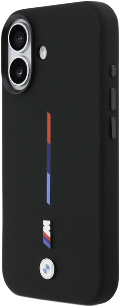 Панель BMW M Silicon Tricolor Line MagSafe для Apple iPhone 17 Black (BMHMP17S25SITMIK) - зображення 2