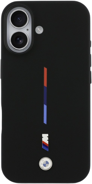 Панель BMW M Silicon Tricolor Line MagSafe для Apple iPhone 17 Black (BMHMP17S25SITMIK) - зображення 3