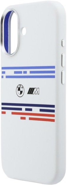 Панель BMW M Silicon Horizontal Line MagSafe для Apple iPhone 17 White (BMHMP17S25SHOTSH) - зображення 2