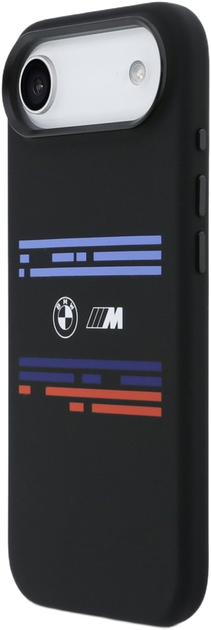 Панель BMW M Silicon Horizontal Line MagSafe для Apple iPhone 17 Air Black (BMHMP17M25SHOTSK) - зображення 2