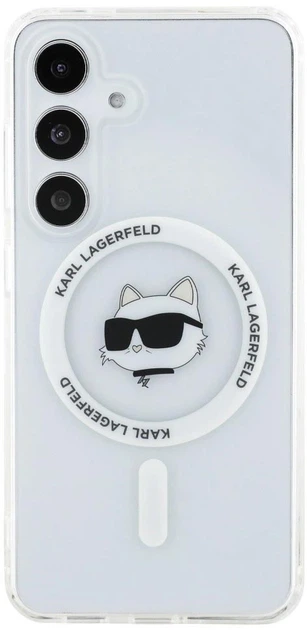 Панель Karl Lagerfeld Button Choupette Head Printed Logo MagSafe для Samsung Galaxy S25 White (3666339449896) - зображення 3