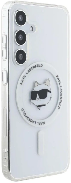 Панель Karl Lagerfeld Button Choupette Head Printed Logo MagSafe для Samsung Galaxy S25 White (3666339449896) - зображення 4