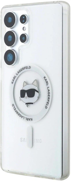 Панель Karl Lagerfeld Button Choupette Head Printed Logo MagSafe для Samsung Galaxy S25 Ultra White (3666339449919) - зображення 2