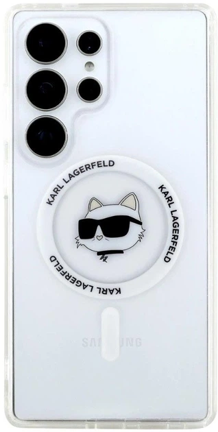 Панель Karl Lagerfeld Button Choupette Head Printed Logo MagSafe для Samsung Galaxy S25 Ultra White (3666339449919) - зображення 3