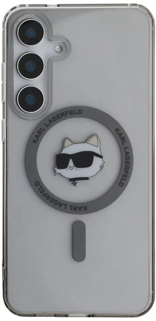 Панель Karl Lagerfeld Button Choupette Head Printed Logo MagSafe для Samsung Galaxy S25 Black (3666339449926) - зображення 3