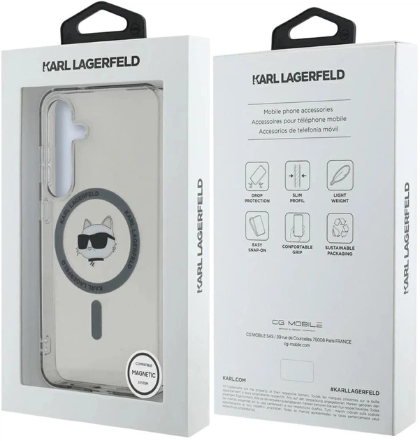 Панель Karl Lagerfeld Button Choupette Head Printed Logo MagSafe для Samsung Galaxy S25 Black (3666339449926) - зображення 8