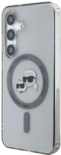 Панель Karl Lagerfeld Button Karl & Choupette Heads Printed Logo MagSafe для Samsung Galaxy S25 Black (3666339449957) - зображення 2