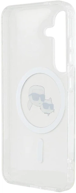 Панель Karl Lagerfeld Button Karl & Choupette Heads Printed Logo MagSafe для Samsung Galaxy S25 Plus White (3666339449995) - зображення 6