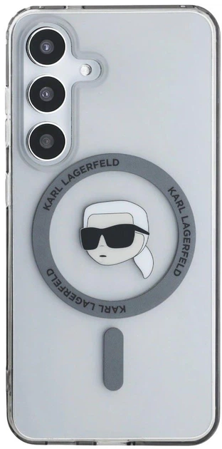 Панель Karl Lagerfeld  Button Karl Head Printed Logo MagSafe для Samsung Galaxy S25 Black (3666339450038) - зображення 3