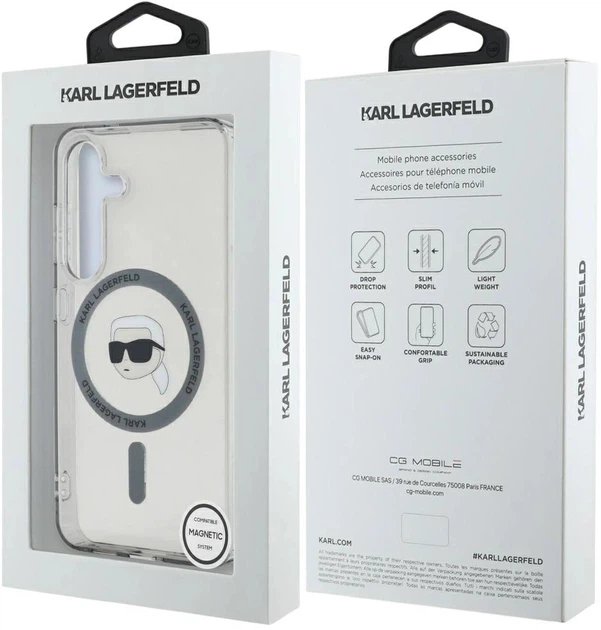Панель Karl Lagerfeld  Button Karl Head Printed Logo MagSafe для Samsung Galaxy S25 Black (3666339450038) - зображення 8