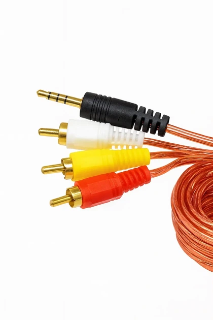 Кабель мультимедійний AUX (3.5 мм mini-jack) to 3×RCA, 1.5 м, випадковий колір - Фото 2 Кабель мультимедійний AUX (3.5 мм mini-jack) to 3×RCA, 1.5 м, випадковий колір - зображення 2