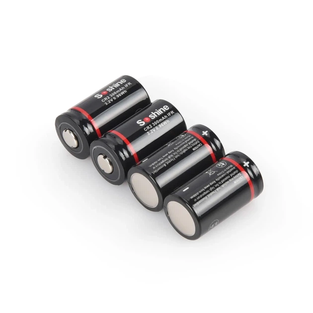 Акумулятор Soshine Li-Fe CR2 3.2V 300mAh +захист (заряд 3,6В) - Фото 3 Акумулятор Soshine Li-Fe CR2 3.2V 300mAh +захист (заряд 3,6В) - зображення 3