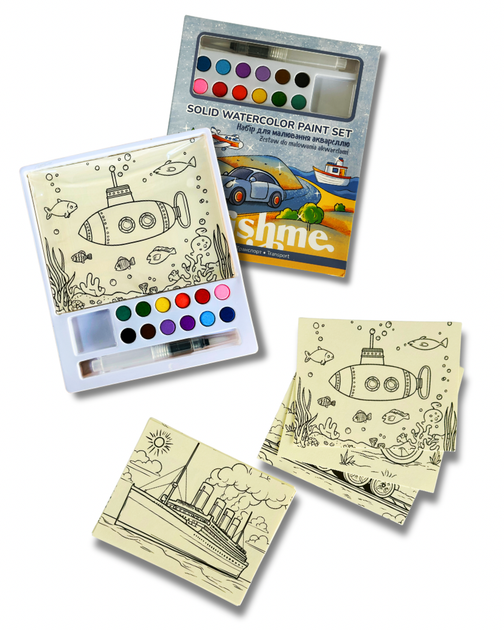 Розмальовки з сухими фарбами для дітей Brushme Транспорт (PAINTS1) - Фото 2 Розмальовки з сухими фарбами для дітей Brushme Транспорт (PAINTS1) - зображення 2