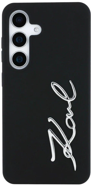 Etui Karl Lagerfeld Silicone Metal Signature Logo do Samsung Galaxy S25 Black (3666339450076) - obraz 3