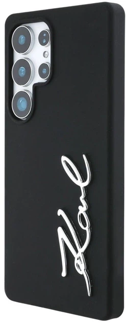 Etui Karl Lagerfeld Silicone Metal Signature Logo do Samsung Galaxy S25 Ultra Black (3666339450083) - obraz 2