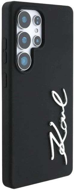 Etui Karl Lagerfeld Silicone Metal Signature Logo do Samsung Galaxy S25 Ultra Black (3666339450083) - obraz 4