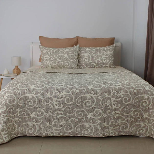Покрывало плед ТЕП ELEGANT COTTON Beige and White 220×240 см евро, хлопок, стеганое, мягкое, Oeko-Tex 100 г/м² (4-04578_32778) - Фото 1 Покрывало плед ТЕП ELEGANT COTTON Beige and White 220×240 см евро, хлопок, стеганое, мягкое, Oeko-Tex 100 г/м² (4-04578_32778) - изображение 1