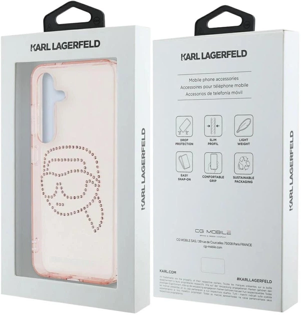 Панель Karl Lagerfeld Rhinestones Karl Head Logo для Samsung Galaxy S25 Pink (3666339450113) - зображення 8