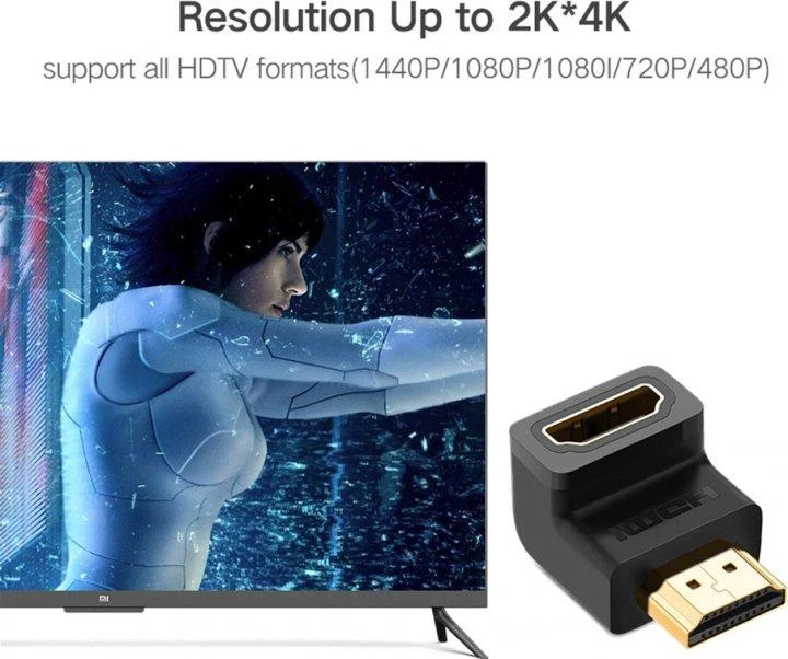 Адаптер Ugreen HD112 HDMI Male to Female Adapter Black Up (20110) - изображение 4