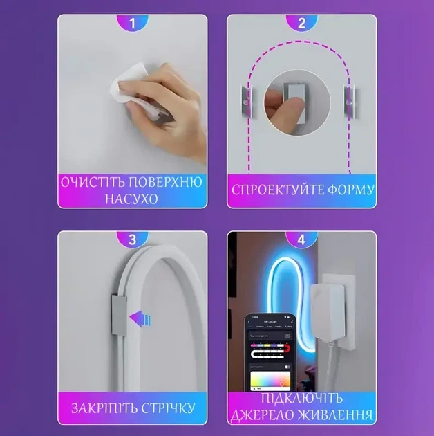 Світлодіодна Led стрічка RGB з пультом керування 5м лед стрічка SFK-11 підсвічування в кімнату від USB - зображення 4